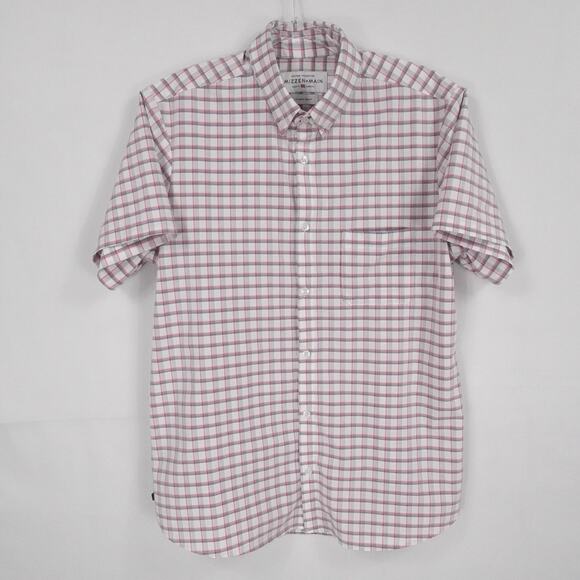 Mizzen+Main Shirt Mens XL White Red Plaid Trim Fit Leeward Collection Office - Picture 1 of 16